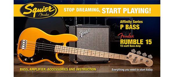 Squier Stop Dreaming Start Playing Bass