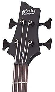 Schecter Stiletto Stealth 4 Bass Guitar Headstock” width=