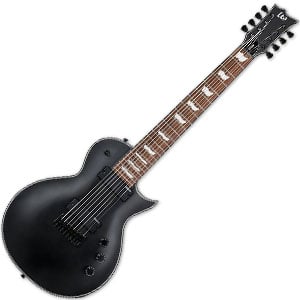 ESP LTD EC-258 BLKS Black Satin 8-String Electric Guitar Bundle w/Hard Case and 